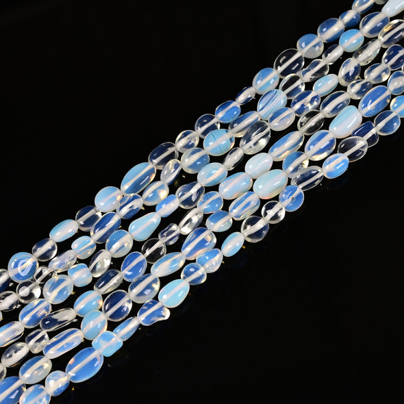 Opalite, Glass, Smooth, Nuggets, Varied Sizes, One 8-10mm Strand