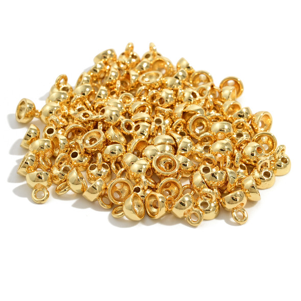 Beading Ends, 4mm, Copper, 18K Gold Plated, 100 PCS