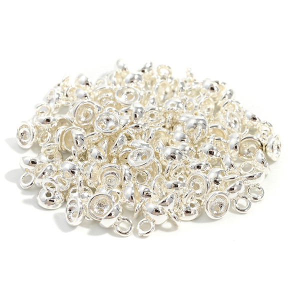 Beading Ends, 4mm, Copper, 14K White Gold Plated, 100 PCS