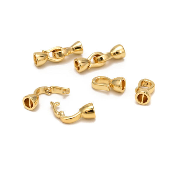 Fold Over, Snap Clasp, 21x5mm, Copper, 18K Gold Plated, 1 Set