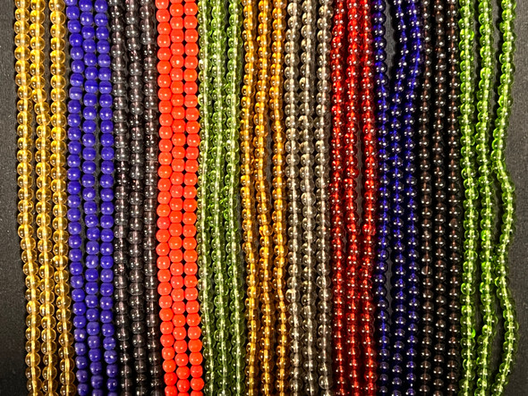 100 Strands of Glass, Smooth Round 8mm