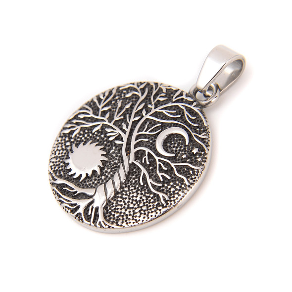 Celestial Tree Pendant, Stainless Steel, 30mm