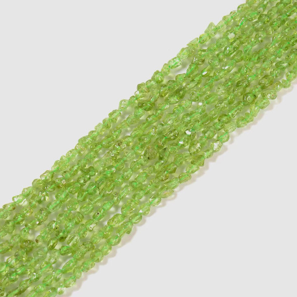 Peridot, Natural, Smooth, Nuggets, Varied Sizes, One 5-6mm Strand