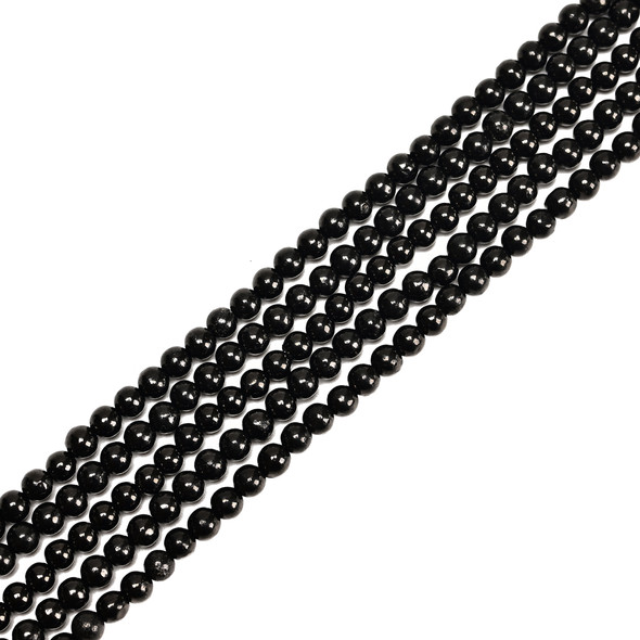 Jet, Natural, Smooth Round 4mm