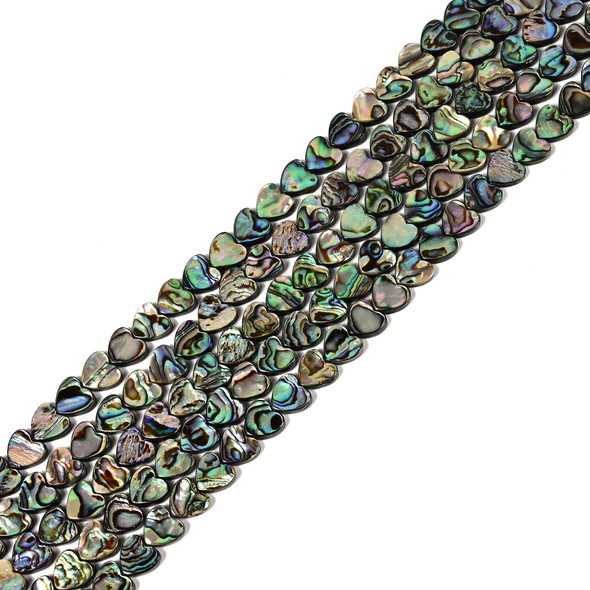 Abalone, Shell, Heart, One 10mm Strand