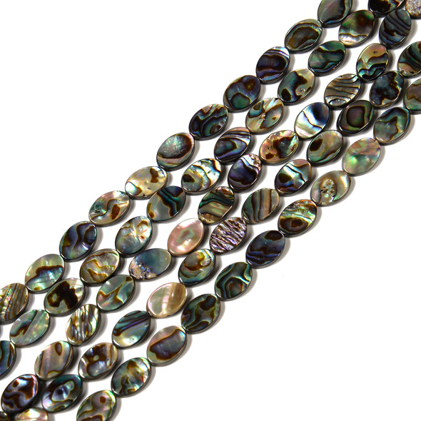 Abalone, Shell, Oval, One 12x8mm Strand