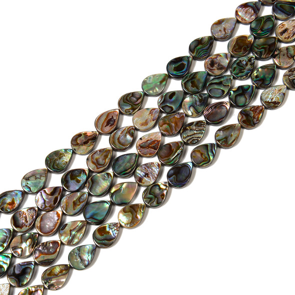 Abalone, Shell, Drop, One 14x10mm Strand