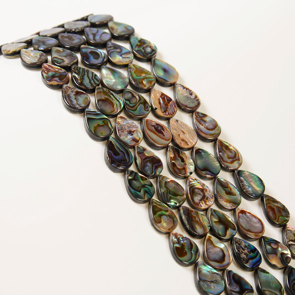 Abalone, Shell, Drop, One 14x10mm Strand