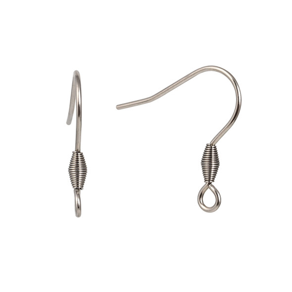 Ear Wires, 20mm, 21 gauge, Stainless Steel, 100 PCS