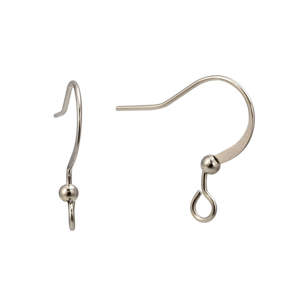 Ear Wires, 18mm, 24 gauge, Silver Plated over Copper, 100 PCS