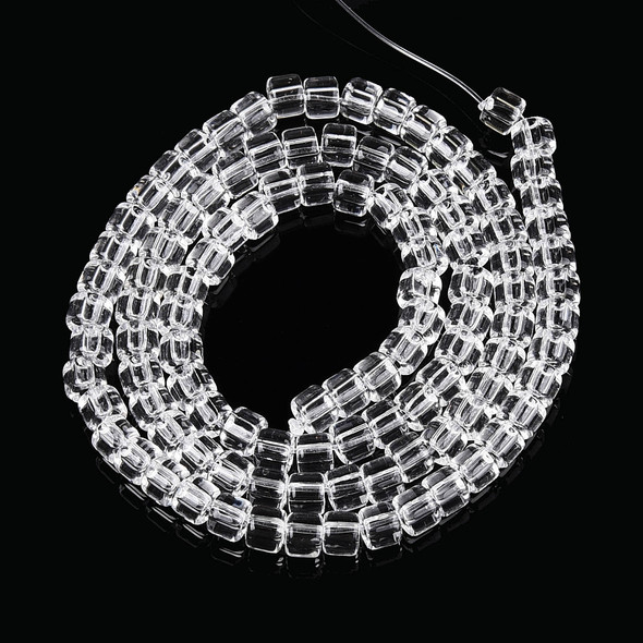 Glass Column, Clear, One 4mm Strand, 14~15 inches