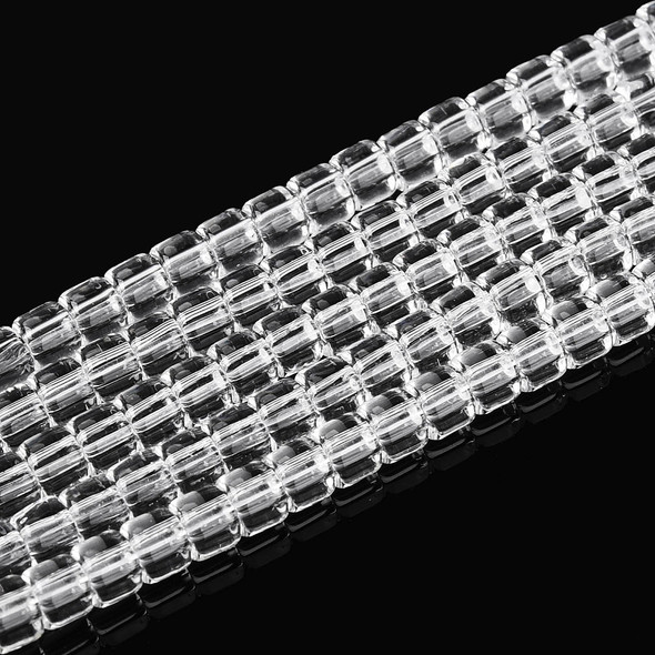 Glass Column, Clear, One 4mm Strand, 14~15 inches