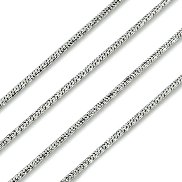 Stainless Steel Chain, 1.5mm, Round Snake Chain, 3.3 ft
