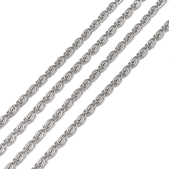 Stainless Steel Chain, 8x4mm, Lumachina, 9.5 ft.