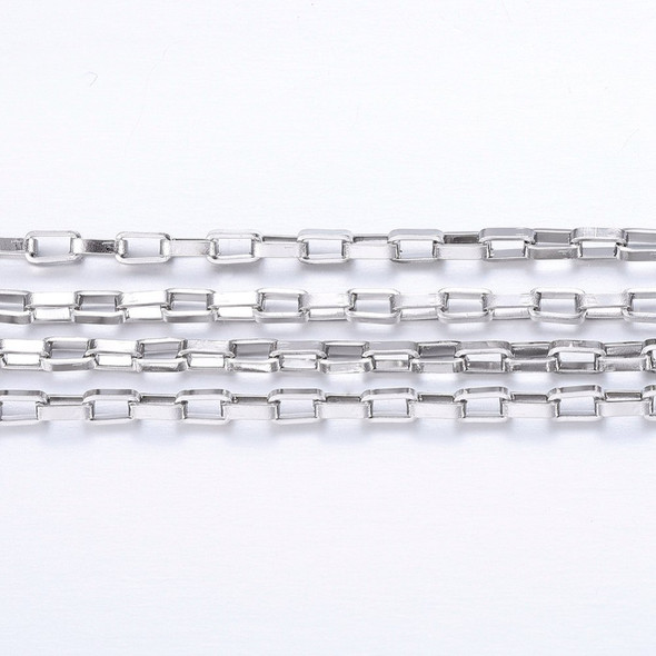 Stainless Steel Chain, 3.5x2mm, Box Link, 16 ft.