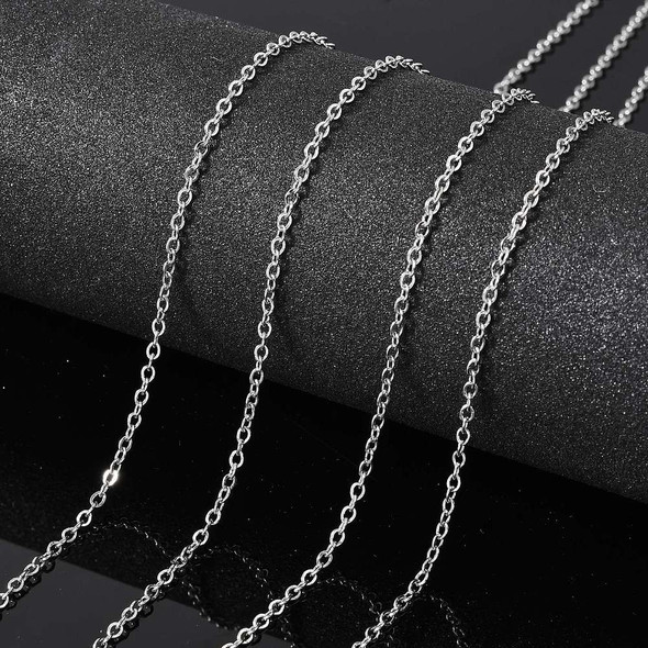 Stainless Steel Chain, 2.5x2mm, Flat Oval, 16 ft.