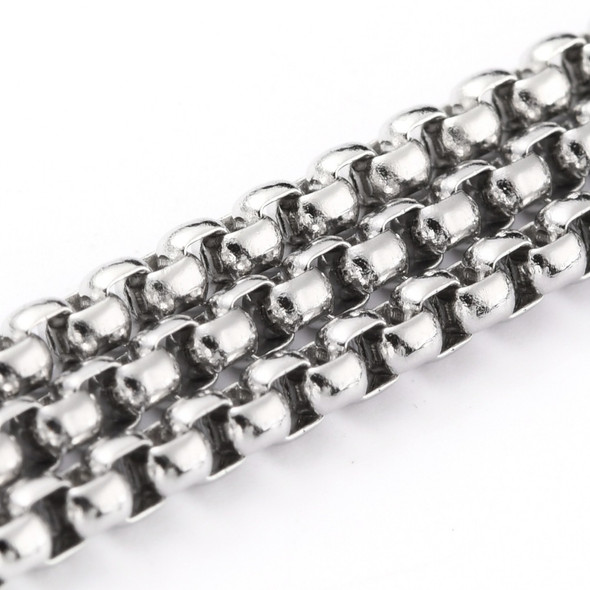 Stainless Steel Chain, 3mm, Box Link, 6.5 ft.