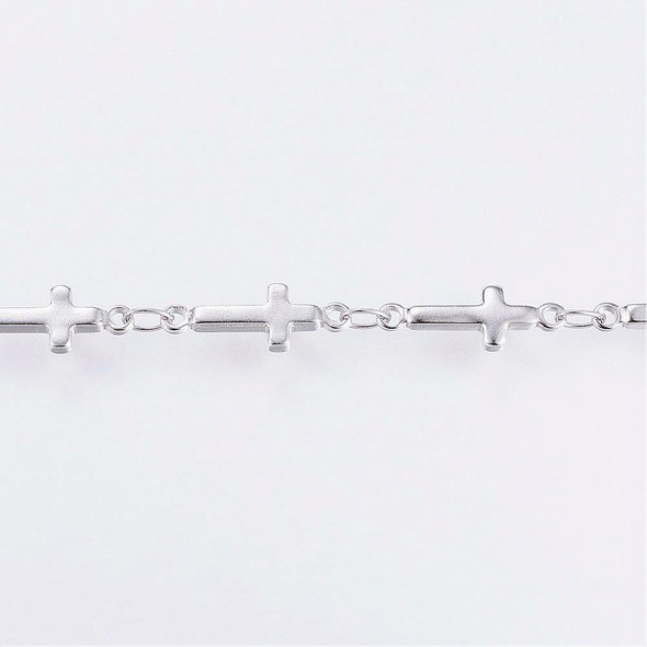 Stainless Steel Chain, 13x5mm, Cross Link, 3.3 ft.