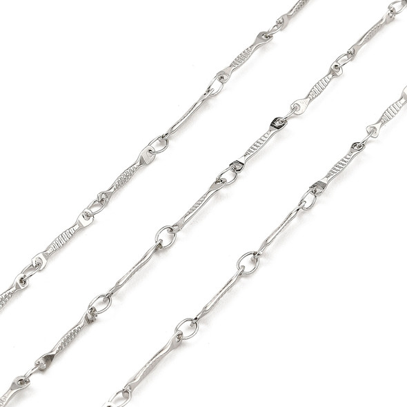 Stainless Steel Chain, 12x1mm, Bar Link, 3.3 ft.