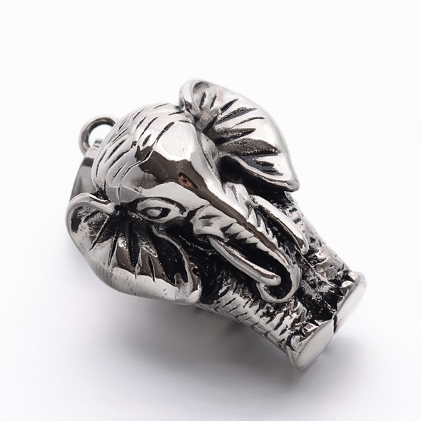 Elephant Pendant, Stainless Steel, 38x27x23mm
