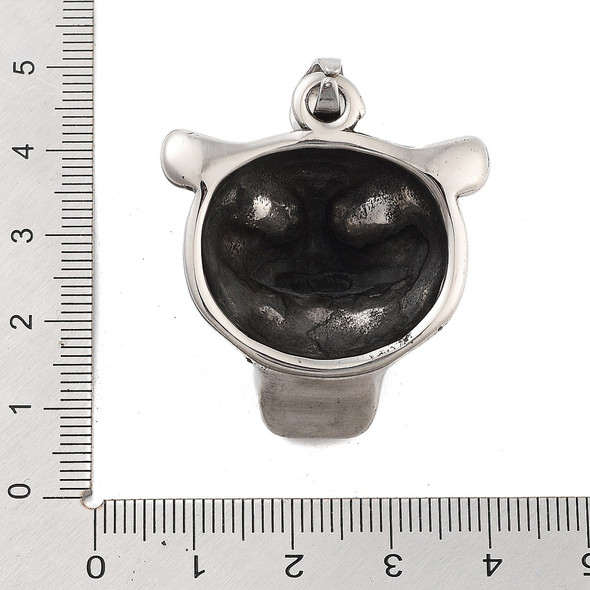 Tiger Pendant, Stainless Steel, 38x34mm