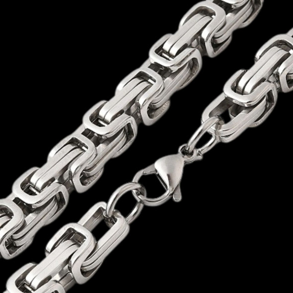 Stainless Steel Chain Necklace, 4mm, Byzantine, 24 in.
