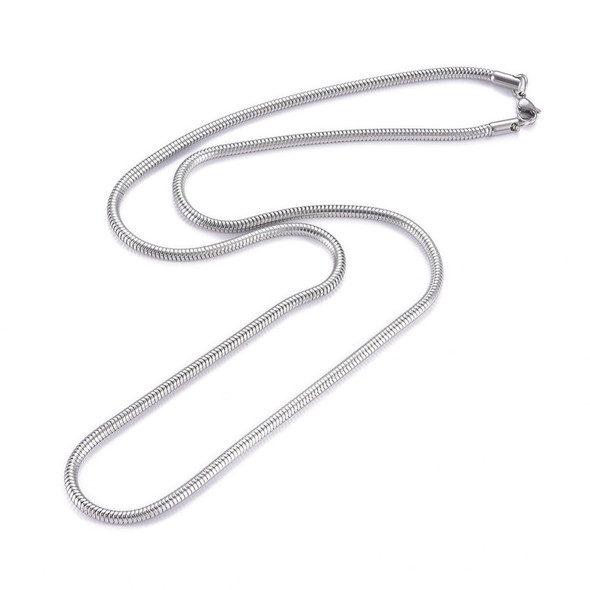Stainless Steel Chain Necklace, 3mm, Snake Chain, 26 in.