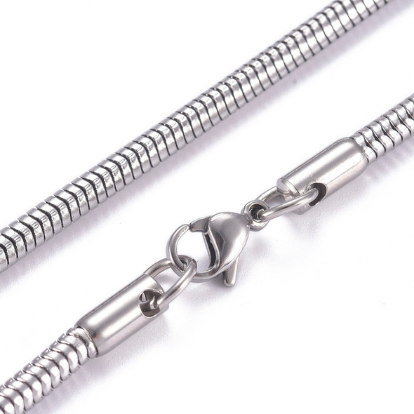 Stainless Steel Chain Necklace, 3mm, Snake Chain, 26 in.