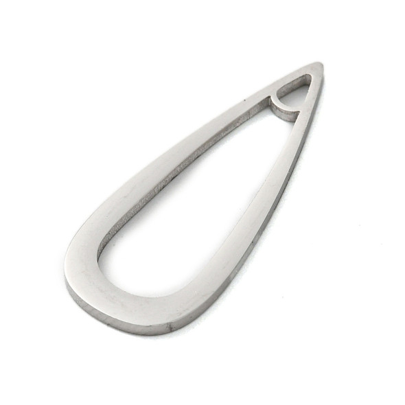 Stainless Steel, Cutout, Teardrop, 25x10mm, 2 PCS