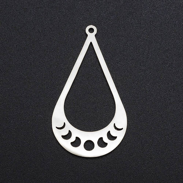 Stainless Steel, Cutout, Teardrop, 39x22mm, 2 PCS