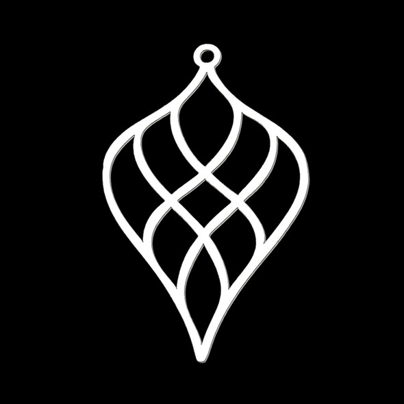 Stainless Steel, Cutout, Teardrop, 40x25mm, 2 PCS