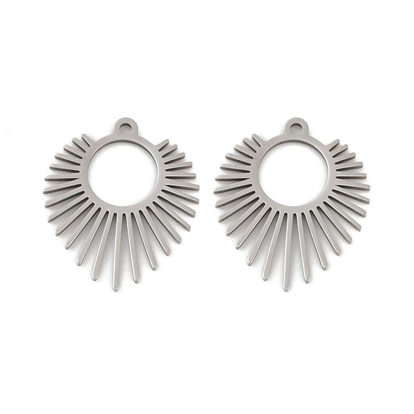 Stainless Steel, Cutout, Charm, 18x15mm, 2 PCS
