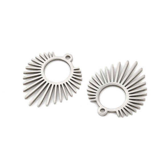 Stainless Steel, Cutout, Charm, 18x15mm, 2 PCS