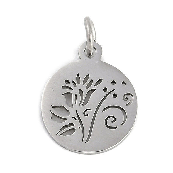 Stainless Steel, Cutout, Flower, 14x12mm, 5 PCS