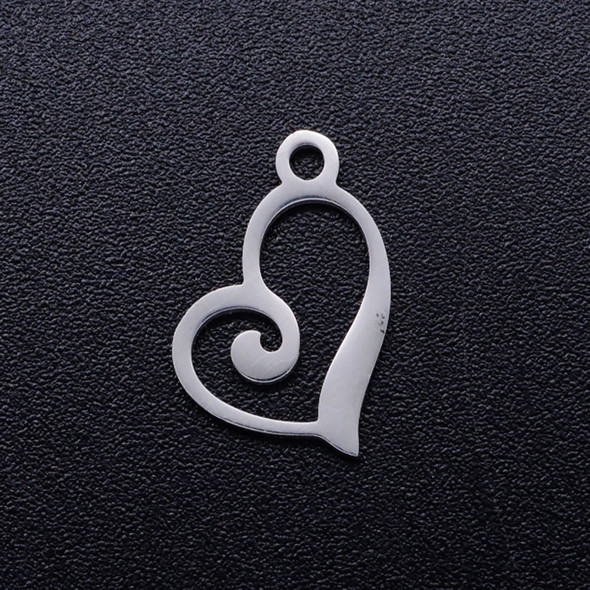 Stainless Steel, Cutout, Heart, 13x10mm, 5 PCS