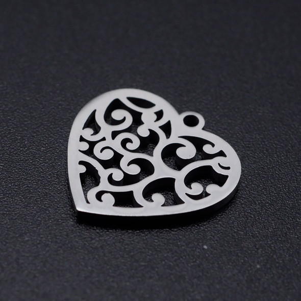 Stainless Steel, Cutout, Heart, 16mm, 5 PCS