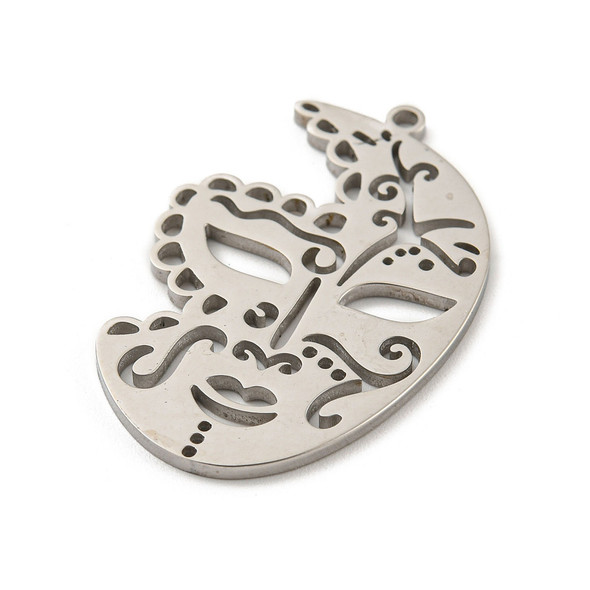 Stainless Steel, Cutout, Masquerade Mask, 35x23mm, 2 PCS