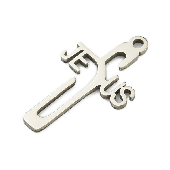 Stainless Steel, Cutout, Cross, 21x12mm, 5 PCS