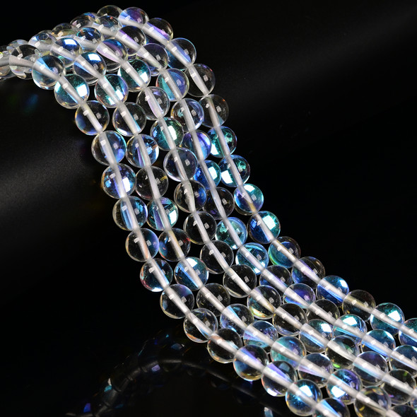 Glowing Glass, Clear Rainbow, One 8mm Strand