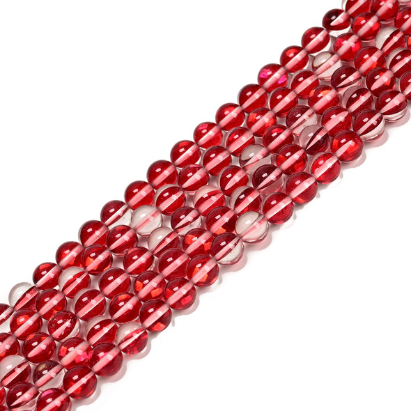 Glowing Glass, Red, One 8mm Strand