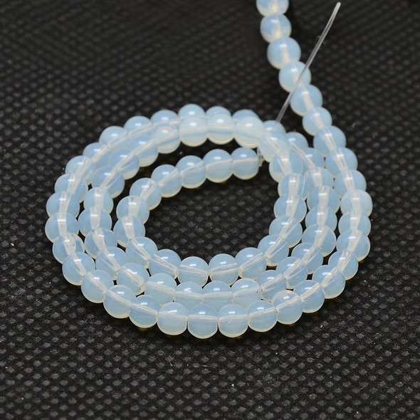 Opalite, Glass, Smooth Round, One 4mm Strand