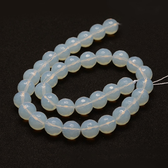 Opalite, Glass, Faceted Round, One 12mm Strand