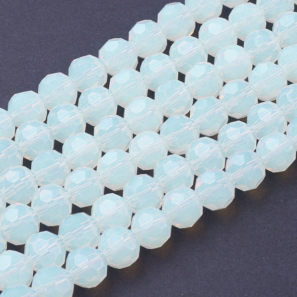 Opalite, Glass, Faceted Round, One 10mm Strand