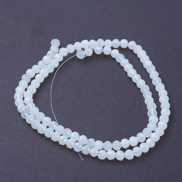 Opalite, Glass, Faceted Round, One 4mm Strand