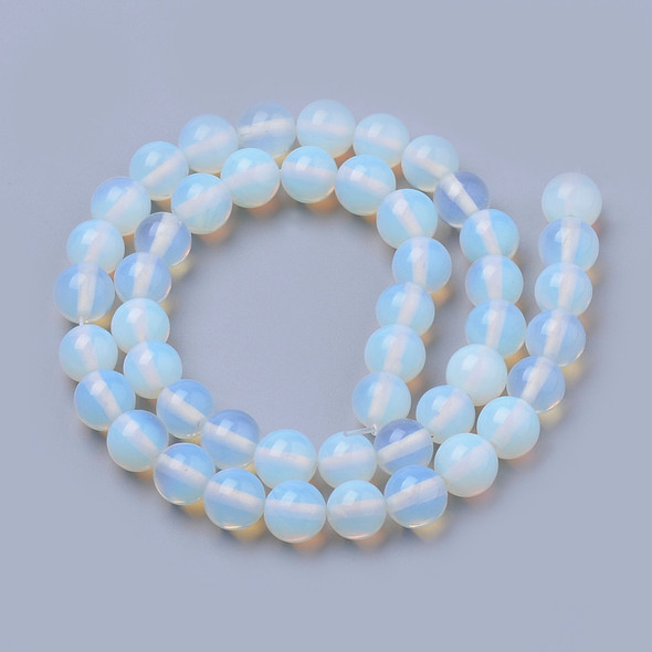 Opalite, Glass, Smooth Round, One 12mm Strand