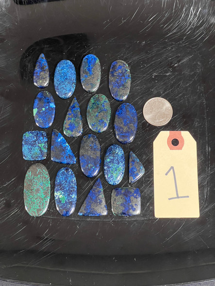 Azurite & Malachite, Cabochons, Pick Lot You Like, 100 Grams