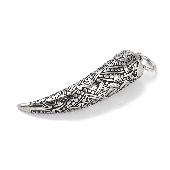 Saber Tooth Pendant, Stainless Steel, 52x12mm