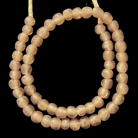 African Glass, Recycled, Camel Brown, 11mm, 20in Strand