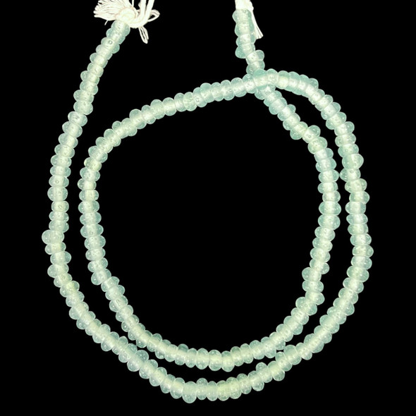Indonesian Java Glass, Recycled, Donut, Blue Seafoam, 6x4mm, 24in Strand