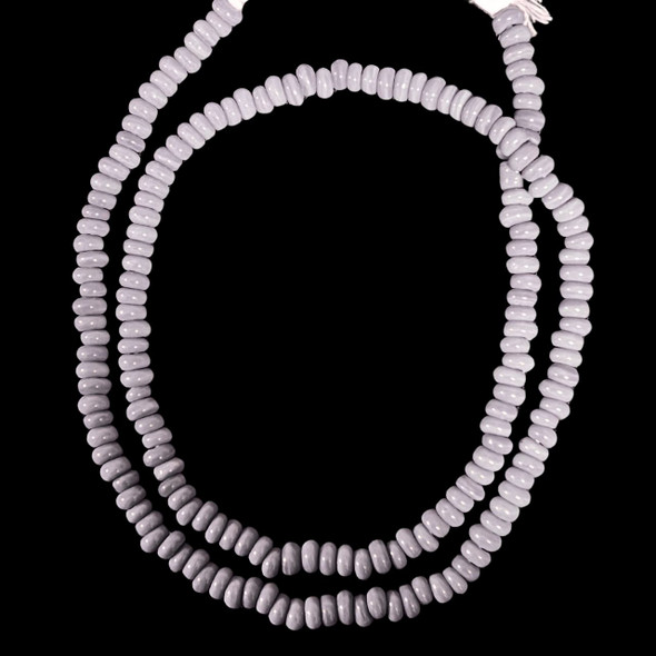 Indonesian Java Glass, Recycled, Donut, Purple, 6x4mm, 24in Strand